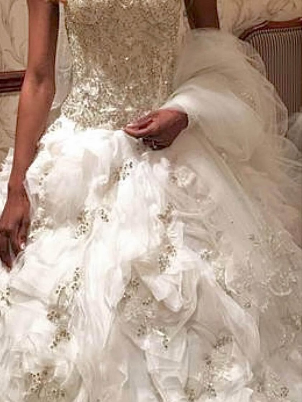 NEW Ysa Makino Couture Wedding Gown With Swarovski Crystals